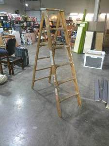 Solid 6 Wooden Ladder-Thick