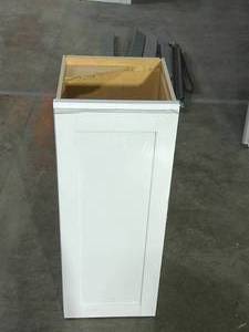 30H x 12D x 11-12W White Wall Cabinet- Broken Top Ceiling Finish