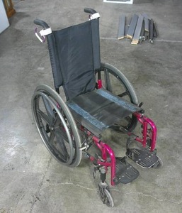 Kids Metallic Pink Quicky 2 Manual Wheel Chair-Used-Missing Cushion