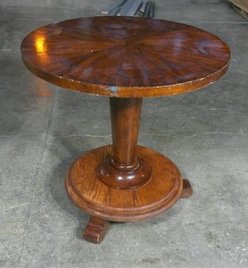 30 x 30 Round Top Red Oak Table-Some Scuffs and Finish Bleaching