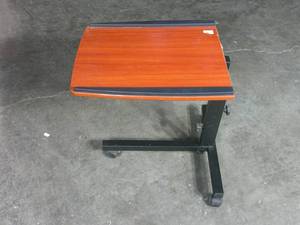 21L x 26-12H Red Oak Over Bed Tray Table-Some Peeling on Back Edge