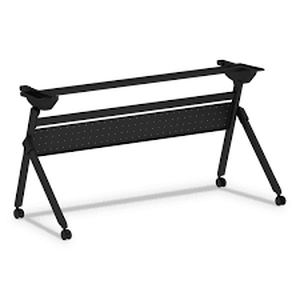 lot 20 image: Alera Flip and Nest Table Base, 55.88w x 23.63d x 28.5h, Black