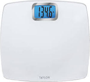 lot 22 image: Taylor 7532 Ultra Thin Glass Digital Scale (400lb Capacity)-Silver