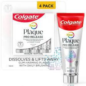 lot 23 image: Colgate Total Plaque PRO-RELEASE Toothpaste 3 Ounce (Pack of 4)