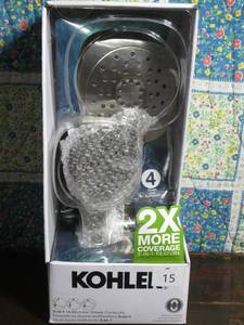 lot 26 image: Kohler Adjuste 3-in-1 Multifunction Shower Kit, Brushed Nickel