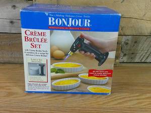 lot 28 image: BONJOUR Creme Brulee Set - Torch and Set of Four Ramekins