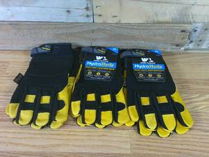 lot 50 image: Wells Lamonts Leather Work Gloves Duty Safety Breathable HydraHyde Flexible Water Resistant (XL) 3 Pack
