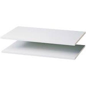 lot 101 image: Easy Track 35-in W x 14-in D White Solid Shelving Wood Closet Shelf (2-Pack)