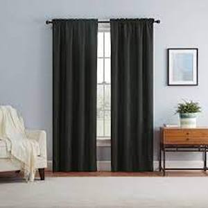 lot 111 image: 1pc Blackout Braxton Thermaback Window Curtain Panel - Eclipse-Black