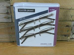 lot 70 image: Design Optics by Foster Grant Clancy Reading Glasses  1.50 Power-Metal Frame