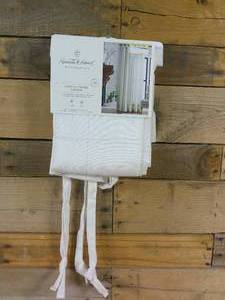 lot 132 image: 1 Pc Subtle Grid Lines Curtain Panel - Hearth & Hand with Magnolia -White Taupe