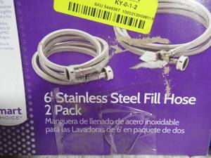 lot 161 image: Set of 2 Six Foot Stainless Steel Dishwasher and Launder Hose Kits