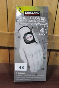 lot 162 image: Kirkland Signature Leather Golf Glove 4-pack- Right Handed - Small