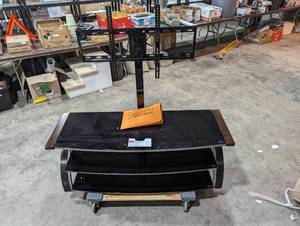 lot 304 image: Whalen Furniture - 3-in-1 Console for Most Flat-Panel TVs Up to 65 - Brown Cherry