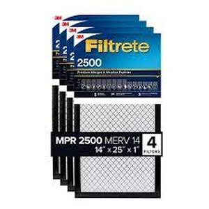 lot 224 image: 3M 2500 Series Filtrete 1 Filter, 4-pack