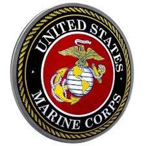 lot 241 image: 15 x 15 United States Marine Corps Emblem Dome Metal Sign BlackRed - American Art Decor