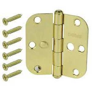 lot 251 image: Everbilt 3-12 in. x 58 in. Radius Satin Brass Door Hinge Value Pack (24-Pack)