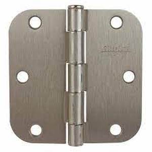 lot 255 image: GlideRite 3-12 in. Satin Nickel Steel Door Hinges 58 in. Corner Radius with Screws (24-Pack)