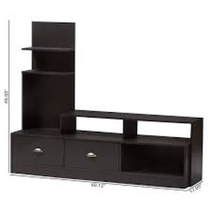 lot 258 image: Armstrong Modern TV Stand for TVs up to 60 Dark Brown - Baxton Studio