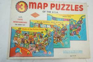 lot 43 image: Vintage map puzzles