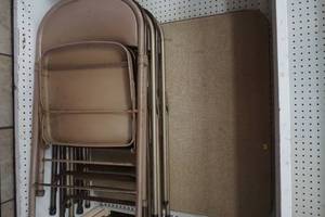 lot 285 image: Card Table & 4 Chairs