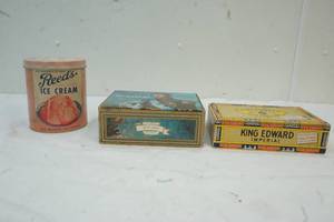 lot 60 image: 2 Cigar Boxes and a Tin