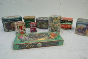 lot 58 image: Variety of Tea Tins and NEW Tea Tin with Tea