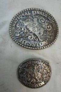 lot 313 image: 1984 Hesston Nationals Final Rodeo Buckle