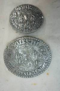 lot 314 image: 1989 Hesston Nationals Final Rodeo Buckle