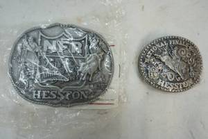 lot 318 image: 1983-1984 Hesston Nationals Final Rodeo Buckle