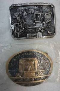 lot 327 image: Case, John Deere Combine Buckle