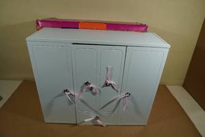 lot 4 image: Our Generation Wooden Wardrobe Closet for 18 Dolls