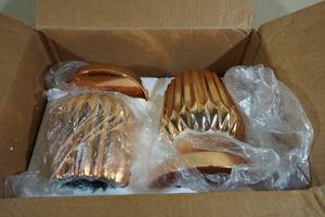 lot 187 image: Set of 2 Ceramic Planter Pots -Copper