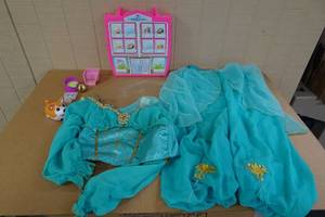 lot 313 image: Assorted Girls Toys and Disney Princess Jasmine Costume -Medium