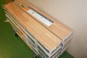 lot 1C image: 7 Boxes of Harmonics Laminate Plank Flooring - Golden Aspen - 160 Sq Ft