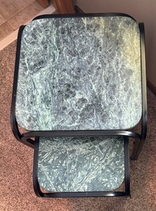 lot 63 image: Pair of Marble Top Nesting Tables