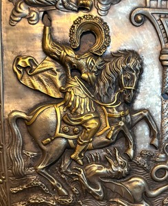 lot 8 image: Stunning Vintage Silver Icon Plaque