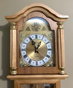 lot 67 image: Beautiful Blonde Wood Westminster Chime Clock by Bedford
