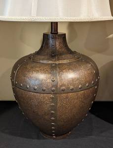 lot 34 image: Pair of Large Decorative Bronze Table Lamps