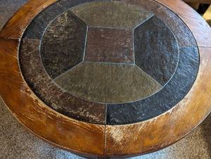 lot 36 image: Round Wood Coffee Table