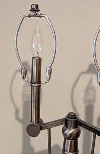 lot 99 image: Silver Double Arm Table Table Lamp