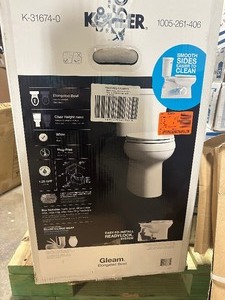KOHLER Gleam 2-Piece Chair Height 1.28 GPF Single Flush Elongated Toilet in White  Customer Returns See Pictures