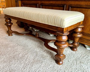 Beautiful Wood Base Upholstered Bench