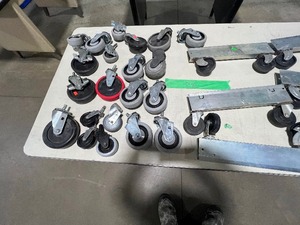 TABLE FULL OF VARIOUS CASTORS