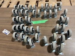 48) 3 CASTORS W RUBBER TIRES