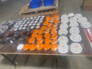 TABLE FULL OF MARKER LIGHTS