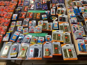 TABLE FULL OF HINGES, S HOOKS, & EYELETS