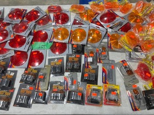 TABLE FULL OF AMBER & RED LENS COVERS