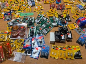 TABLE FULL OF AUTO BULBS IN A VARIETY OF COLORS