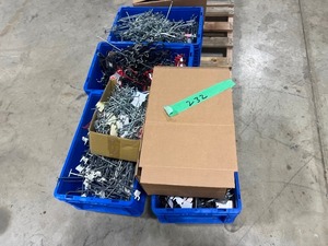 6 TOTES OF PEG BOARD HOOKS